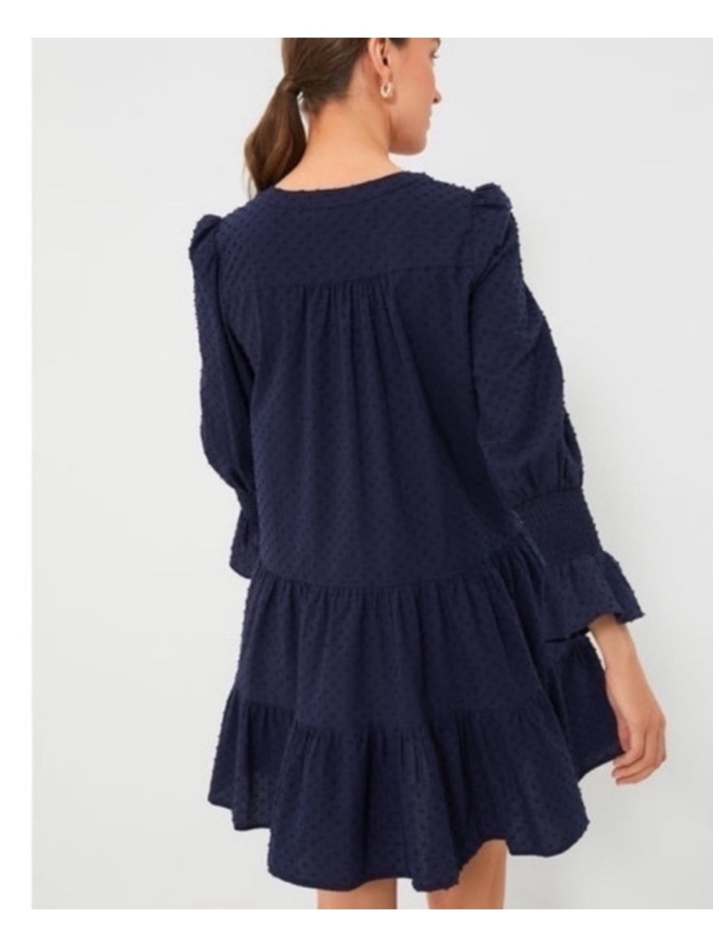 Pomander Place Tuckernuck Navy Swiss Dot Kenzo Mini Dress Women’s Medium - Picture 15 of 15